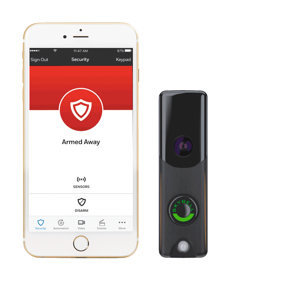 Mobile Phone Operates Home Security System By Pass Security