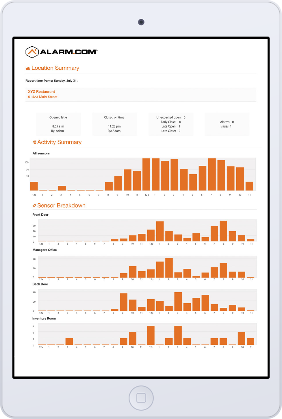 alarmcom remote security monitoring on smart phone for business