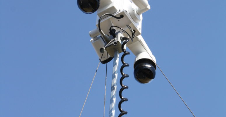 tilt, pan, zoom video surveillance security cameras on mobile trailer