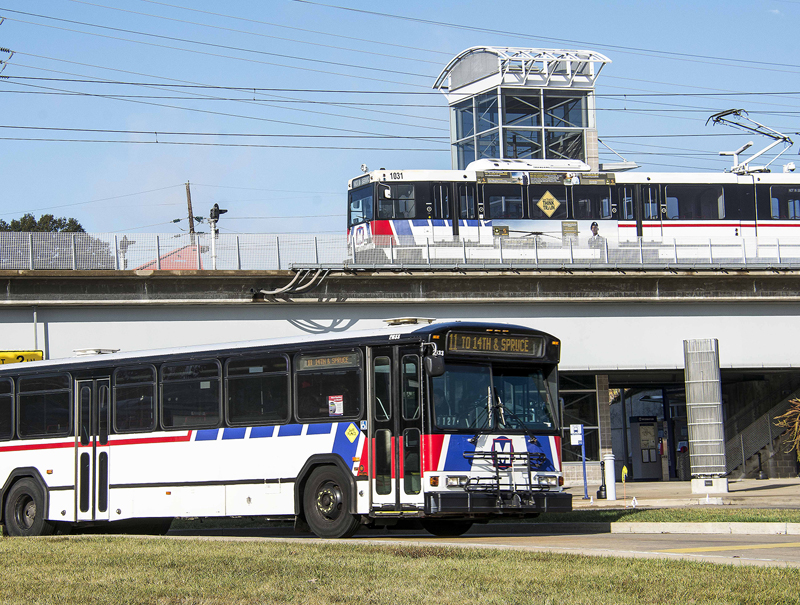 mass transit Bi-State bus and train st louis missouri