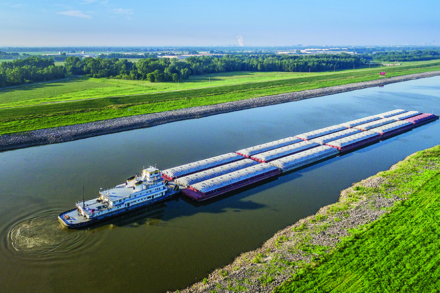 towboat barge on chain of rocks canal missouri jon rehg photo