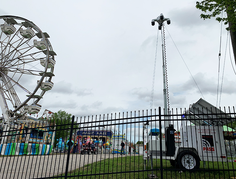 pass security solar powered camera trailer at florissant valley of the flowers festival