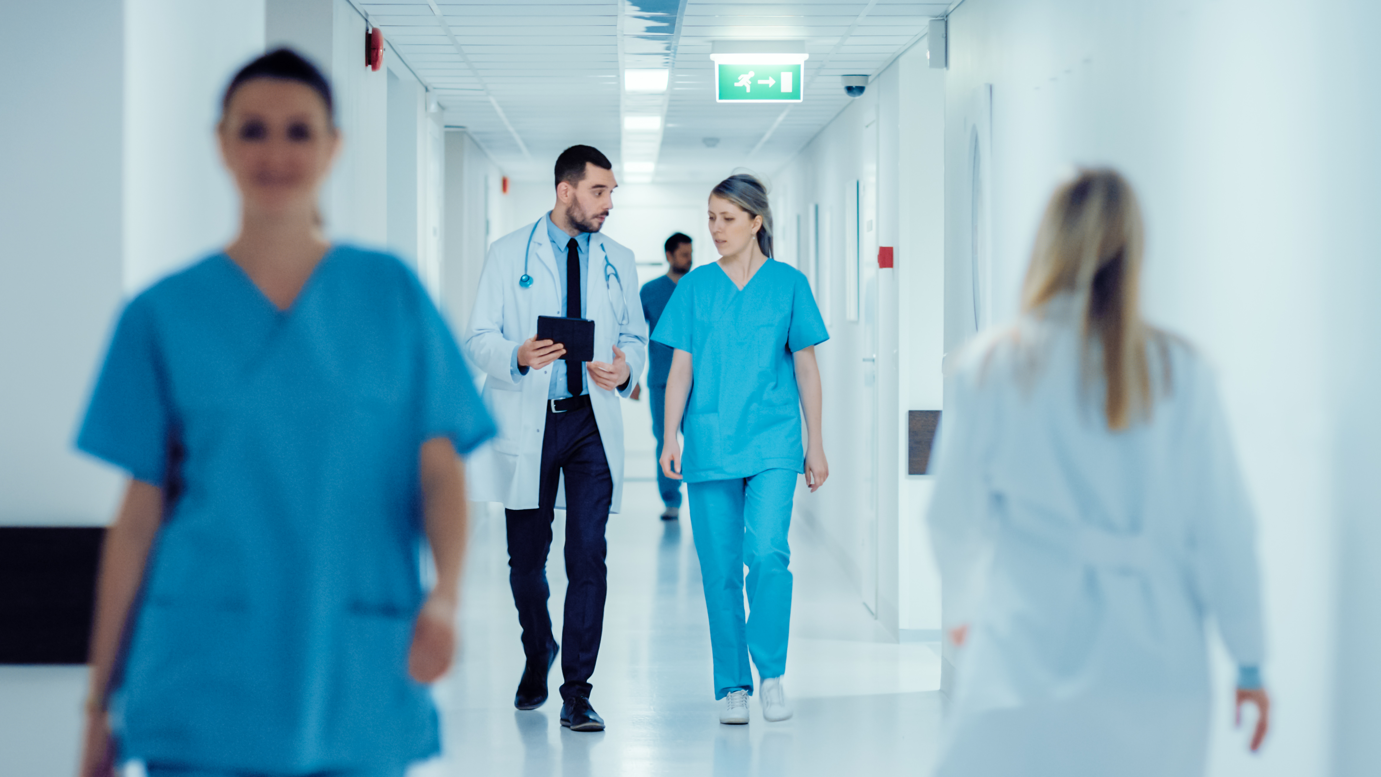 doctors and nurses talking, security in hospitals