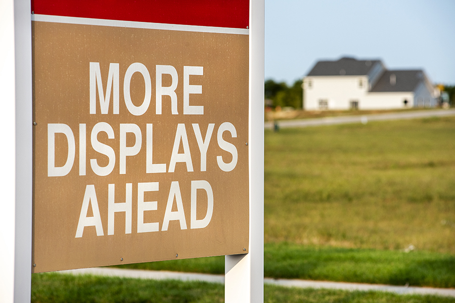 New home construction for sale display home sign chesterfield missouri