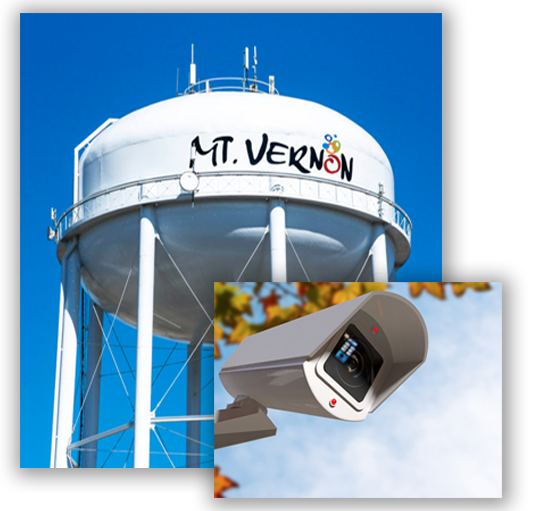 video surveillance camera Mt. Vernon Illinois water tower