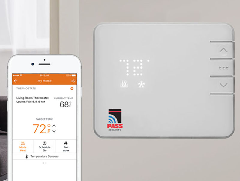 Pass automated smart thermostat in home
