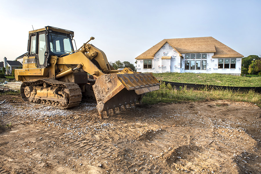 bulldozer at construction jobsite under security camera surveillance illinois