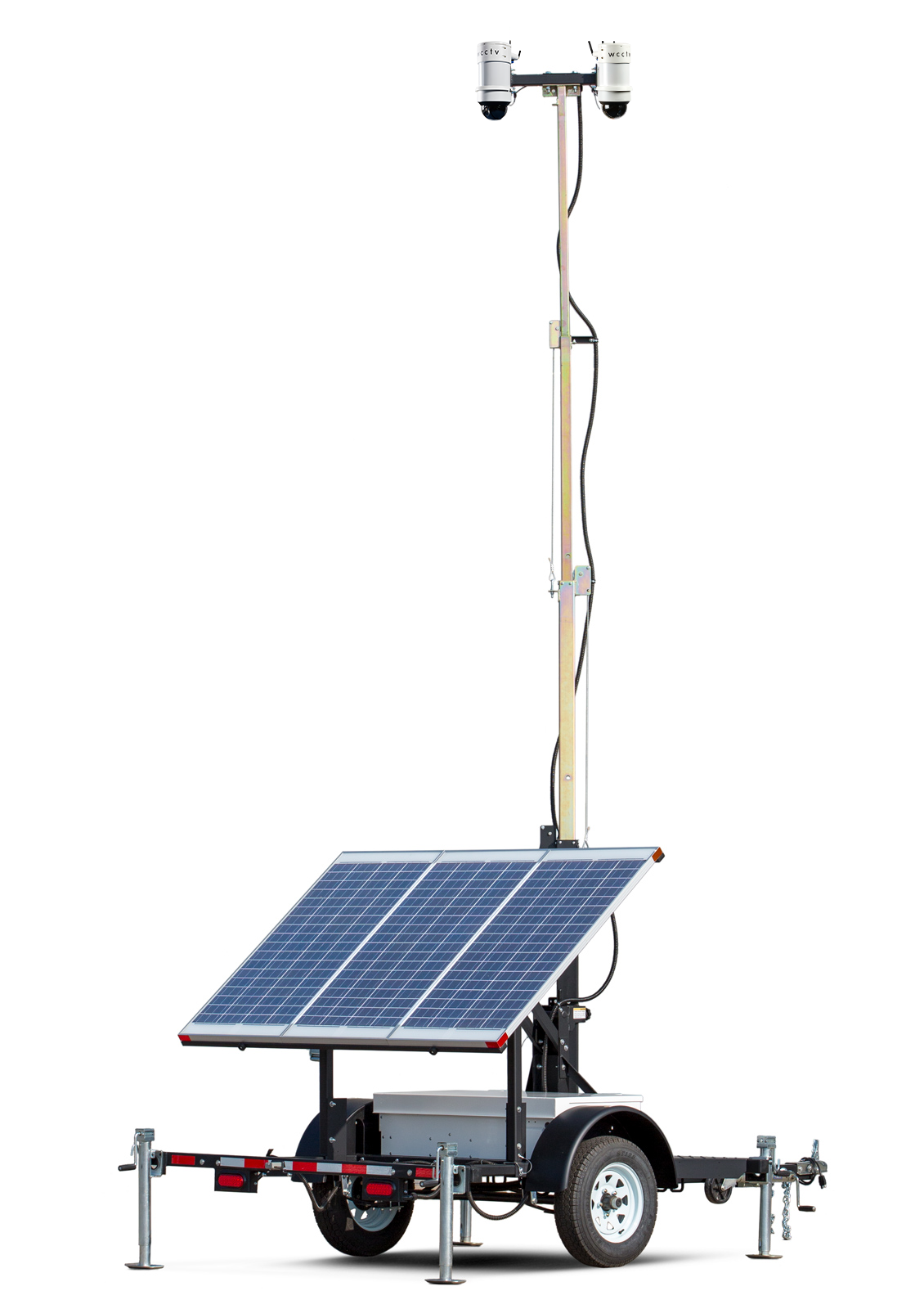 Wcctv Mobile Surveillance Security Camera Trailer With Solar Panels Pass Security