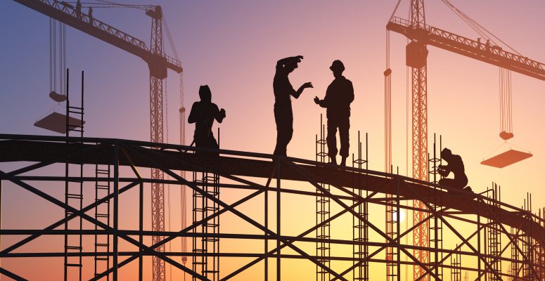 Construction Workers On Scaffolding in Edwardsville Illinois