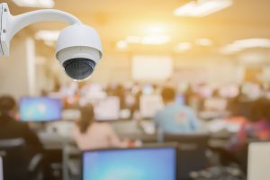 security camera in school classroom