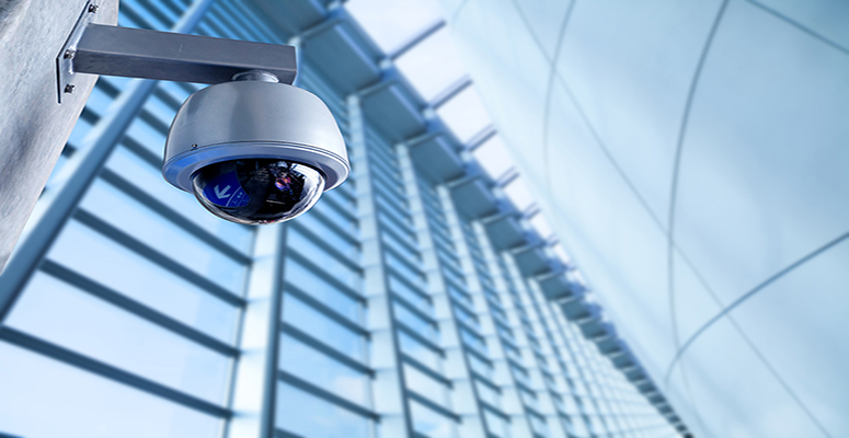 Dome Security Surveillance Camera Installed Inside Business Office Building St Louis MO