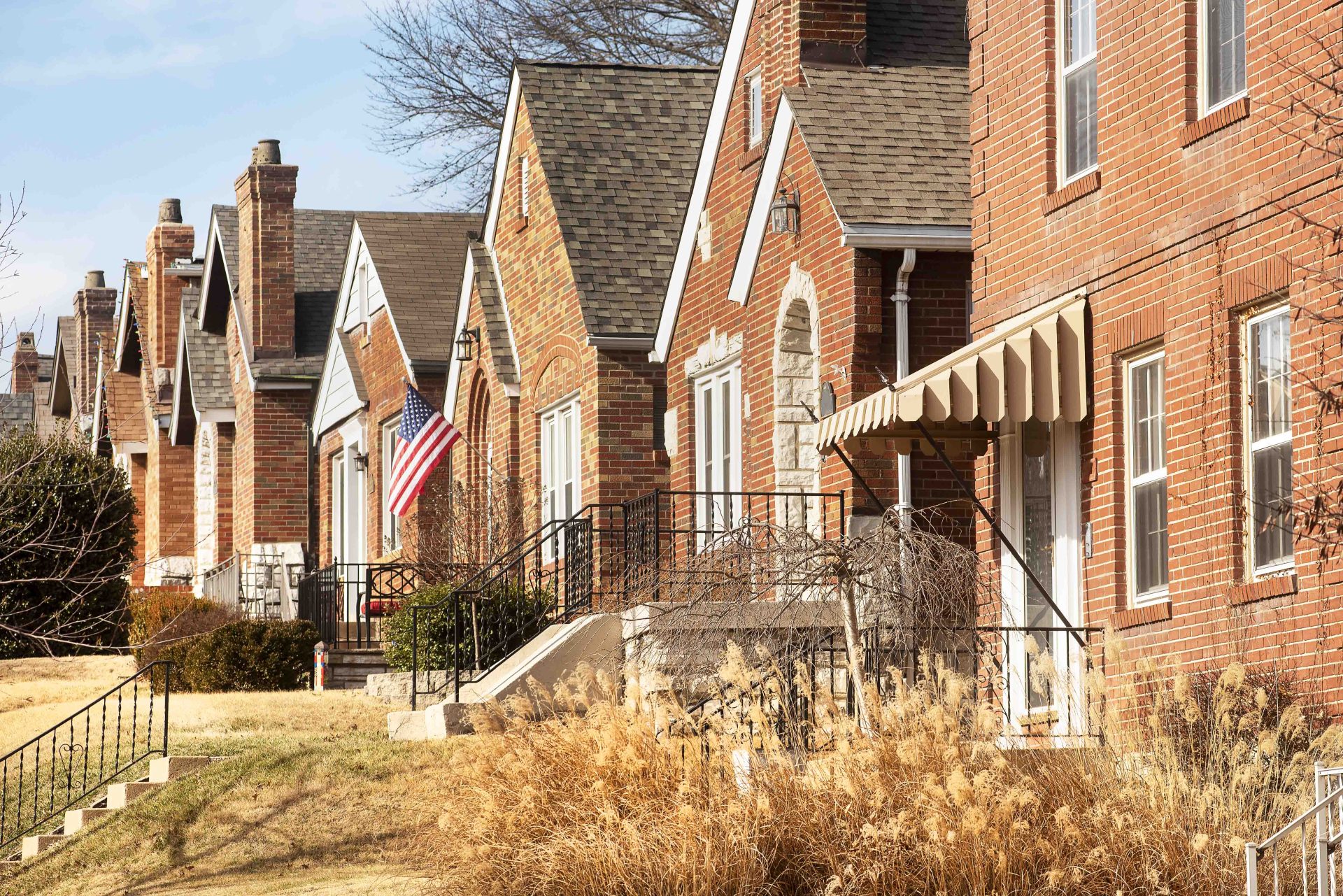 row of nice brick homes lindenwood park missouri