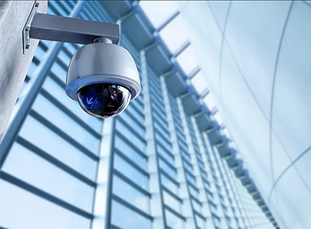Surveillance Security Camera on Commercial Office Building