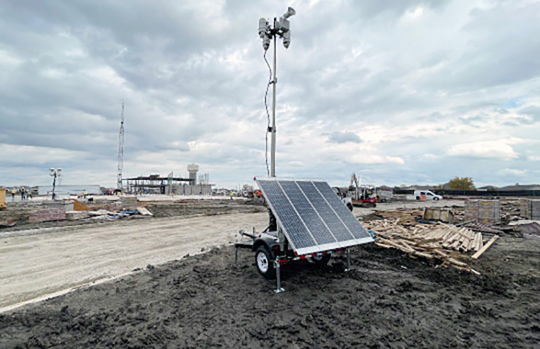 construction site wireless remote surveillance security camera trailer