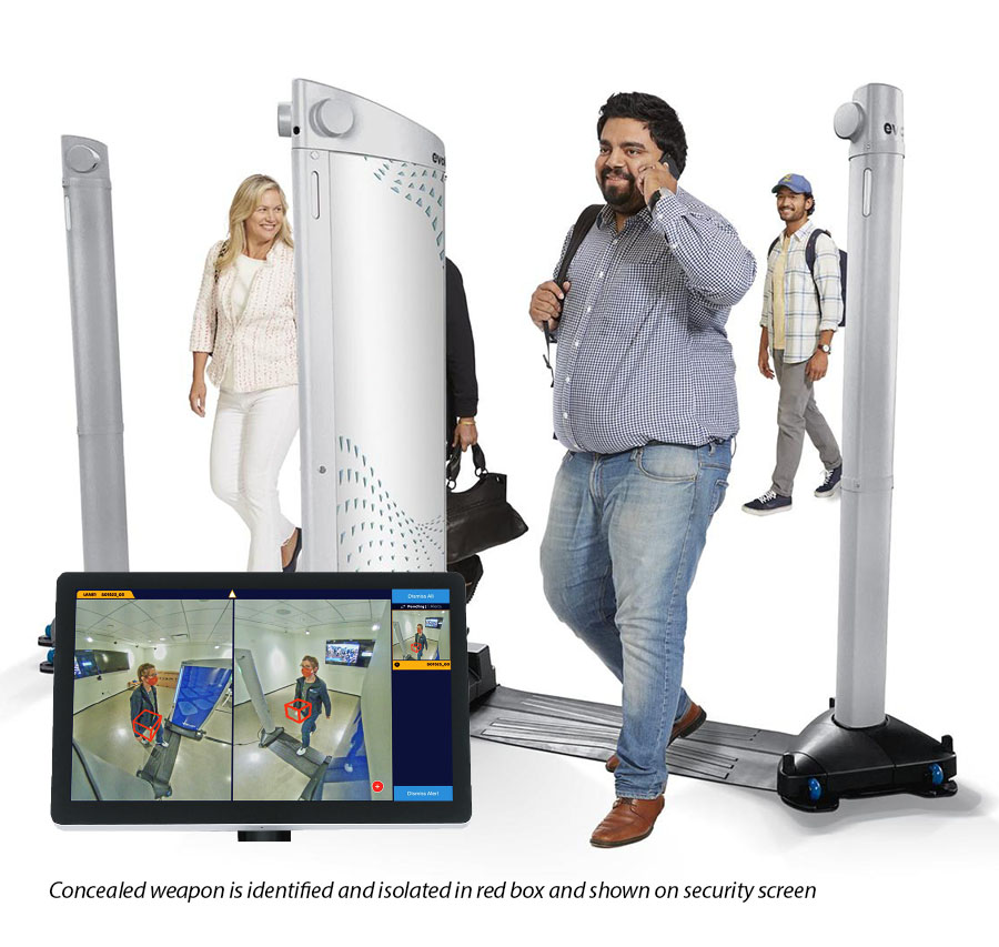 evolv concealed weapons detection security system for schools, hospitals, sporting venues